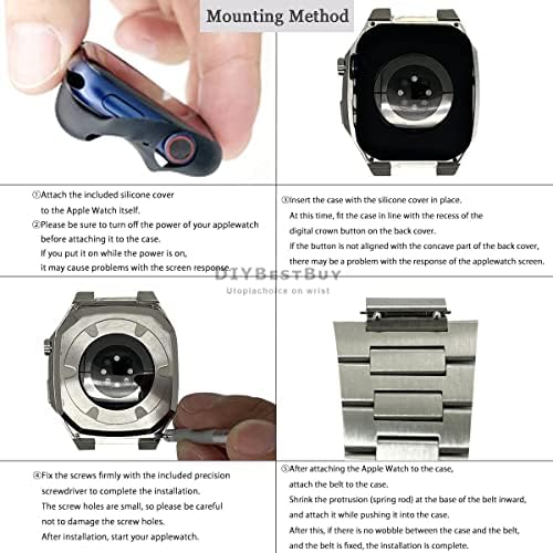 CNHKAU luksuzni modifikacijski komplet za Apple Watch Case Torbu 45mm 41mm / 40mm 44mm Mod Metal Watch