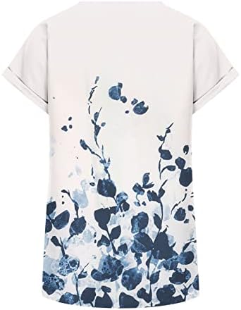 Ženska majica Ljetni jeseni kratki rukav 2023 V Crt Chiffon Graphic Lounge Loot FIT Opušteno pristajanje Top košulje za djevojčice