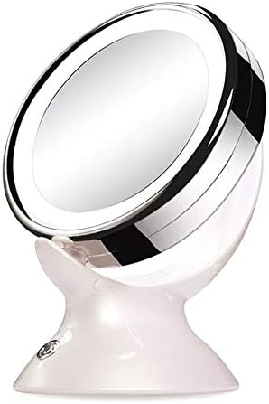 MJSZM 5X uvezni ogledalo za hlađenje sa lampicama, LED osvetljeni prenosni ručni kozmetički uvećati ogledala
