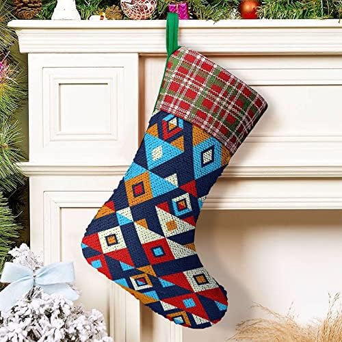 Etnic Tribal BoHo uzorak sekfin božićne čarape Reverzibilna boja Promjena čarobnih zaliha za Xmas Tree Kamin