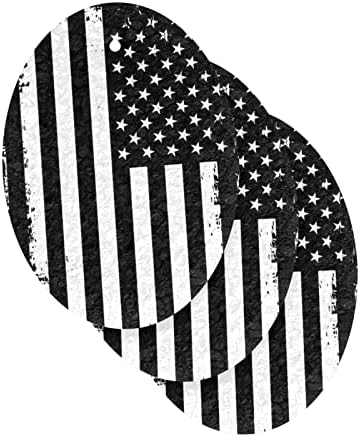 ALAZA GRUNGE USA Američka zastava Bijela i crne prirodne spužve Kuhinjski celulozni spužva za jela Perilica kupaonica i čišćenje domaćinstava, bez ogrebotina i ekološki prihvatljivo, 3 pakovanje