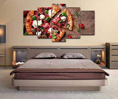 KKYY modularne slike na platnu zidna Umjetnost uokvirena 5 komada uokvirena Pizza prodavnica restoran