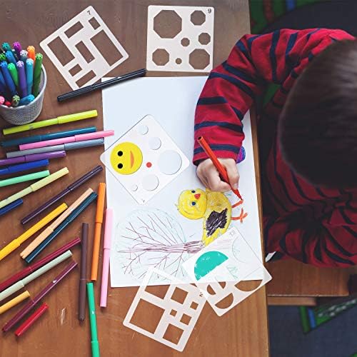 16 komada dječji crtež šablone osnovni oblik šablone Plastika crtanje šablon geometrija šablona oblik šablone za višekratnu upotrebu DIY slikarstvo šablone za djecu djevojčice dječaci pokloni kućna učionica zanati
