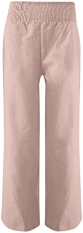Etkia casual pantalone Žene elastične struke Žene naglice visokog struka Ravne hlače široke nogave hlače Žene