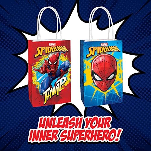 Amscan Marvel Spiderman Party Kraft Bags 16 Broj papipa Loot Torba 8 X5 Goodie Party Favorirs - rođendan