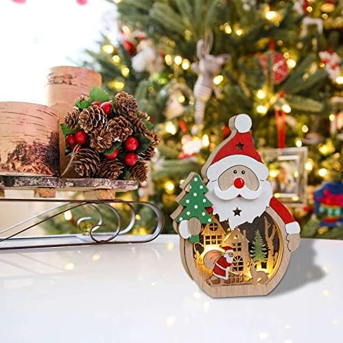 Xios božićni ukras Božićna dekoracija drva sa svjetlom Santa Snjegović prikaz Dekoracija scene Metalna pileća skulptura