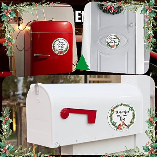 Yinder 6 kom. Božićne magnete za automobile 5,5 x 5,5 in, Božić počinje sa Kristom Isusom razlog za sezonu Reflektirajuće božićne magnete za višekratnu upotrebu za garažnu frižider