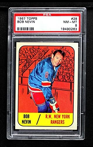 1967. apps # 28 Bob Nevin New York Rangers-Hockey Psa Psa 8.00 Rangers-Hokej