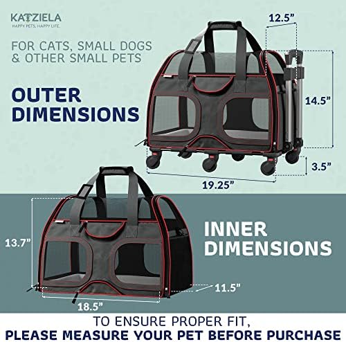 Katziela pet Carrier - Airline Approved pas Carrier - TSA Approved pet Carrier za male pse i mačke - Meki