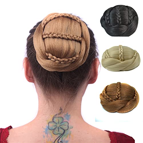Punđa za kosu za žene sintetički Scrunchie Hair Chignon punđa Donut Exquisite pleteni Šinjon višeslojne