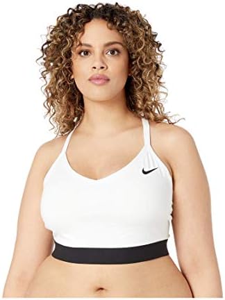 Nike Indy ženska svjetlost podržava sportski grudnjak bijeli / crni