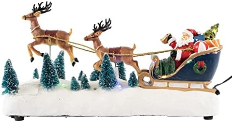FG Square animirani božićni seoski dodatak - Santa u salama sa jelenima