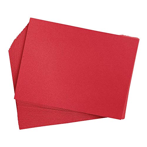 Građevinski papir, praznični crveni, 9 inča x 12 inča, 50 listova, građevinski papir u teškoj kategoriji,