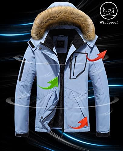 DLGJPA ženska planinska vodootporna skijaška jakna sa kapuljačom vjetrovke otporne na vjetar kabanica