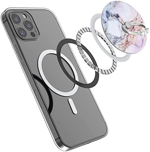 Kompatibilan držač magnetnog prstena za mobilni telefon Bonoma za iPhone 14/13/12, Pink Marble držač stalka za prst za rotaciju od 360 stepeni