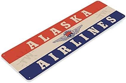 Tinworld Vazdušni Znak Retro Alaska Airlines Metalni Limeni Znak Decor Aerodromski Znak D144