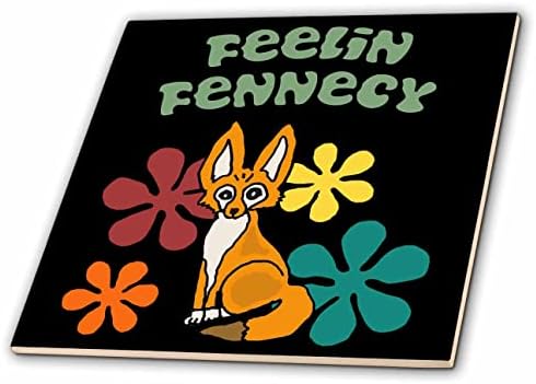 3drose Cool Funny Cute fennec Fox Feelin Fennecy Retro Groovy Cartoon-Tiles