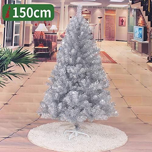 5ft Premium umjetno božinsko stablo, neoblikovan ekološki PVC Xmas Drvo borove stablo W / Metalni štand za uređenje odmora, jednostavna montaža-srebrna 5ft