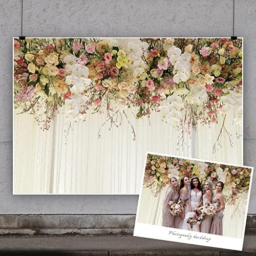 Yeele 10x8ft vjenčanje cvjetna zidna fotografija pozadine šarene ruže cvjetna bijela pozadina zavjese za svadbeni