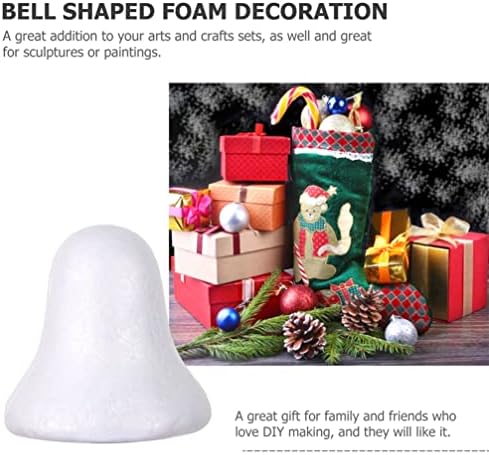 Nuobesty 20pcs bijele polistirene kuglice Jingle Bell u obliku pjene model Božićno stiropor zvono za DIY