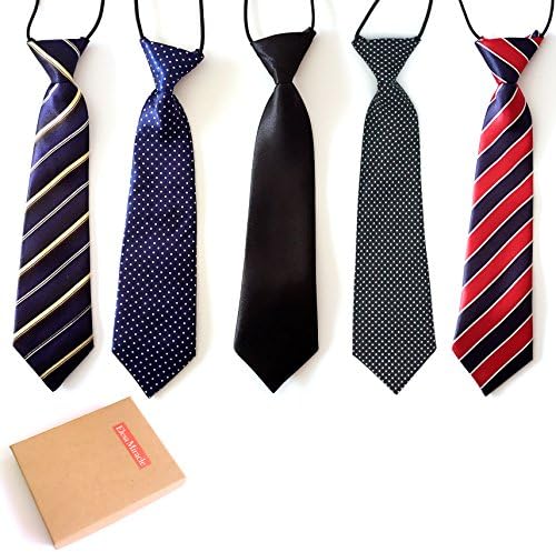 Elesa Miracle Boys unaprijed vezana elastična traka za vrat kravata Little Boys kravata vrijednost Set od 5