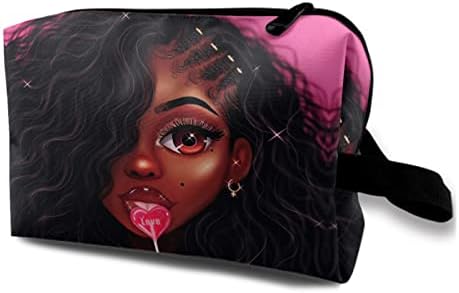 Racigomr Afrička crna djevojka putna kozmetička torba vodootporna kozmetička torbica Prijenosna