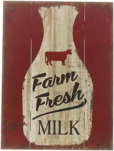 Barnyard Designs Farm Fresh Milk Dekorativni drveni Farm znak, Retro Vintage dizajn na drvetu