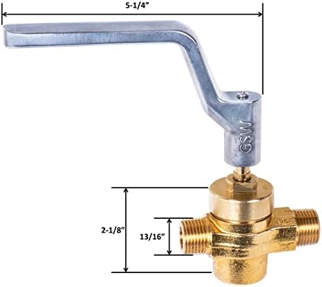 Gsw WR-GV Bakarni gasni ventil sa ručkom za komercijalni Wok opseg, CSA odobren, 1/2 NPT X 1/2 NPT 1/2 PSI