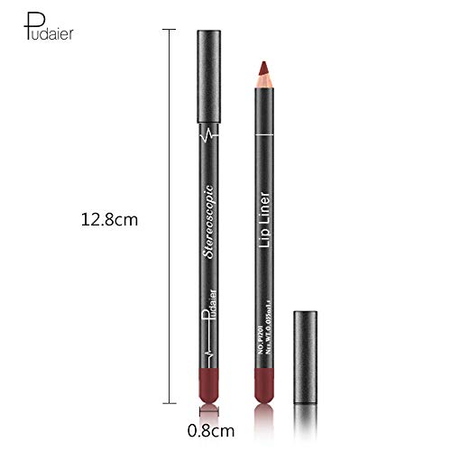 Xiahium 12 boja olovka za usne olovka Set mat baršunasto glatka drvena olovka za usne vodootporna visoko pigmentirana
