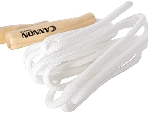 Cannon Sports bijeli užad za preskakanje sa drvenim ručkama & amp; pleteni poliester za fitnes, vježbe & domaća teretana