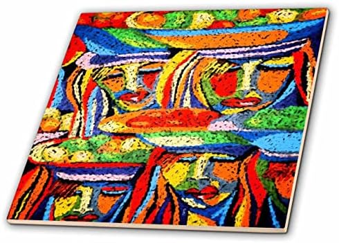 3drose slika apstraktne afričke slike šarenih dama sa pločicama za glavu