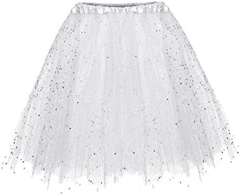 Gdjgta Dancing suknja Paillette ženska kratka suknja Elastična slojevi za odrasle 3 suknje za klizanje