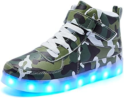 Bepoaa Kids LED Light up cipele USB punjenje trepćuće svetle visoke patike za dečake i devojčice Dječiji uniseks