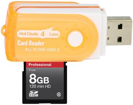 8GB Klasa 10 SDHC tim velike brzine memorijska kartica 20MB / sec.najbrža kartica na tržištu za Panasonic kamkorder SDR-S150 SDR-S200. Besplatan USB Adapter za velike brzine je uključen. Dolazi sa.