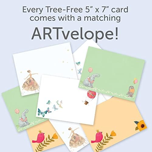 Pozdrav bez drveća asortiman kartica od 8 paketa sa odgovarajućim kovertama, ekološki prihvatljiv, proizveden u SAD-u, reciklirani papir, 5 x 7 inča, rođendan u akvarelu