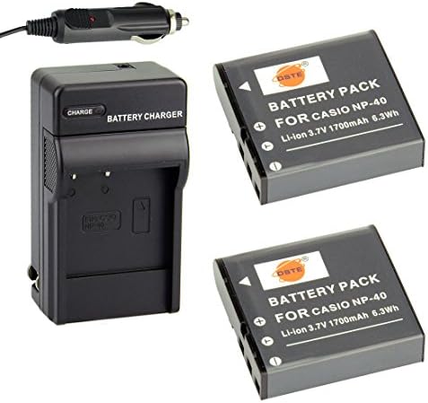 DSte zamena za 2x NP-40 baterija + DC73 putni adapter za punjenje kompatibilan CASIO EX-FC100 FC150 FC160S