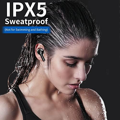 Lanteso bežične slušalice, Bluetooth slušalice sa mikrofonima za brisanje poziva kontrola dodira IPX5 vodootporne u slušalicama za uši sa bas zvukom za iPhone Android, Vježba