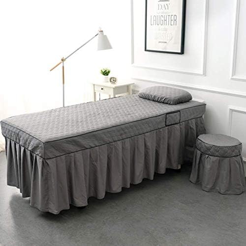ZHUAN Premium stolna suknja od mikrovlakana Set listova za masažu jednobojna suknja za masažu za kozmetički salon-Srebrna siva 70x185cm