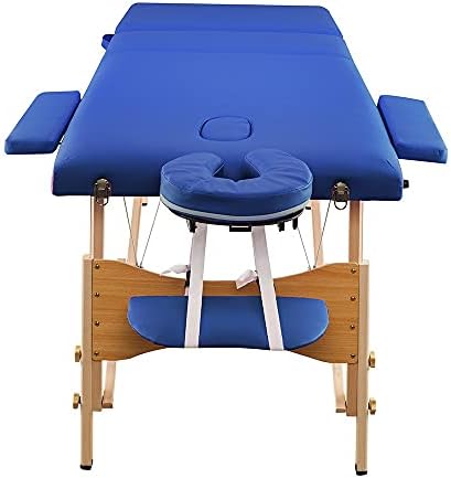 ZLXDP 3 Odjeljka185 x 70 x 85cm sklopivi kozmetički krevet sklopivi prijenosni kozmetički stol za masažu Set širine 70cm plava