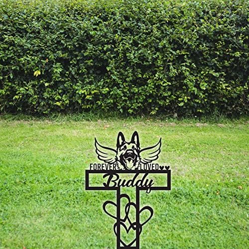Kgymot prilagođena spomen ploča njemačkog ovčara za kućne ljubimce sa Kočićem, personalizirani zauvijek voljeni Memorijalni pokloni metalni znak gubitak pasa grobni dekor