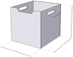 BENLEMI Drvena kutija za odlaganje modela 4 - sa ručkama - bijela - 33 x 33 x 37 cm