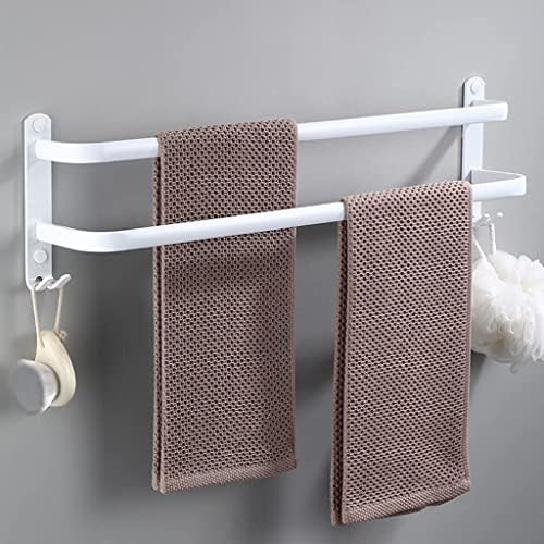 Generički jednostavan ručnik, dvostruki nosač ručnika, aluminijski zid montiran 2 slojna ručnik s kukom, bijeli vodootporni držač ručnika za kupatilo za kupaonicu / kuhinju 30cm / 60cm