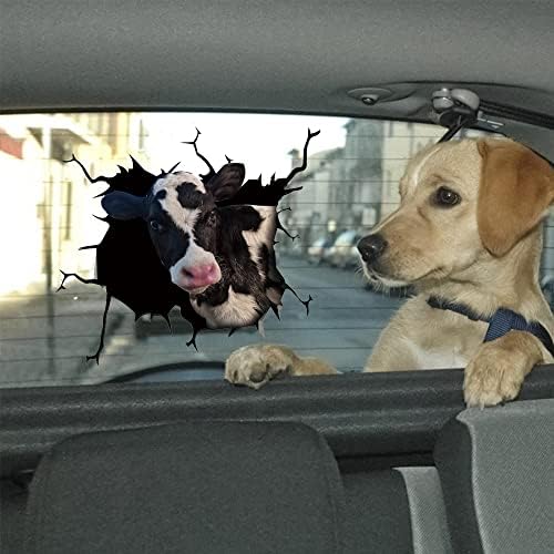 Naljepnica kravlje automobila Crack Car Car naljepnica 2 kom Smiješna krava za glačanje Vinil