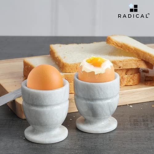 RADICALn Egg Cups bijeli Set od 2 kuhinjska uređaja ručno rađeni mermerni držač čaša za jaja za mali
