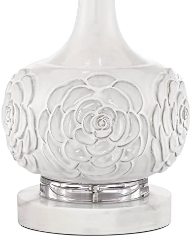 Possini Euro Design Natalia Country Vikendica Stolna lampa 27 visoka sa okruglim bijelim mramorom