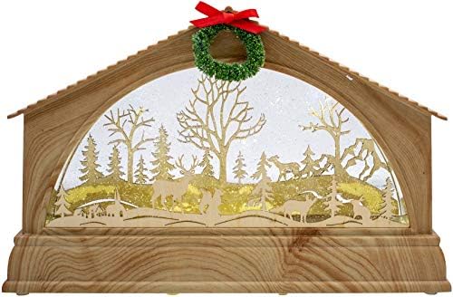 Stephanie uvozi ručno izrezbarene drvene kuće zimske čudesne ukrasne božićne tematske snježne