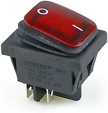 Raiess KCD4 crni crveni zeleni rocker vodootporan sklopka prekidač 2 Položaj na 4 pinove sa svjetlom