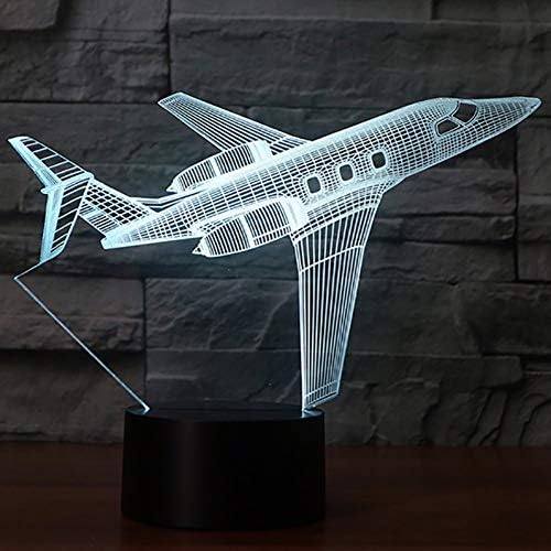 Kreativno 3D ravni svjetla LED avionska noćna svjetlost, yklworld 3D Aero ravnina iluzijska stolna svjetiljka