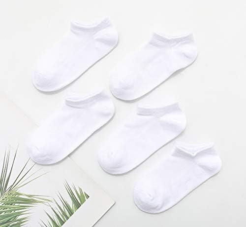 CHUNG Little Big Boys Girls pamučne jednobojne čarape za gležnjeve niske polovine mreže bijela crna siva 10 pakovanje