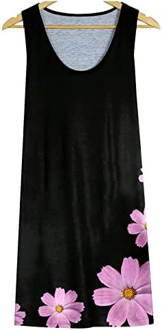 ETHKIA seksi haljina za žene cvjetno štampana Oversized Sleeveless Crew vrat Swing Sundress ljetne